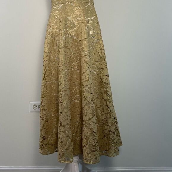 Lilly Pulitzer Aubrianna Strapless Gold Lace Midi Dress Size 8 NEW Event Wedding - Picture 5 of 11